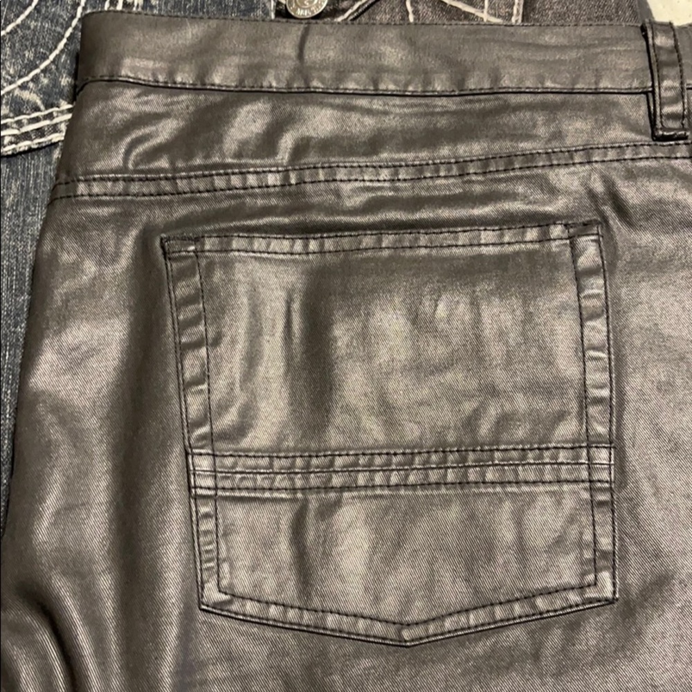 Kenneth Cole Men’s Coated Jeans Black Sz 38x32